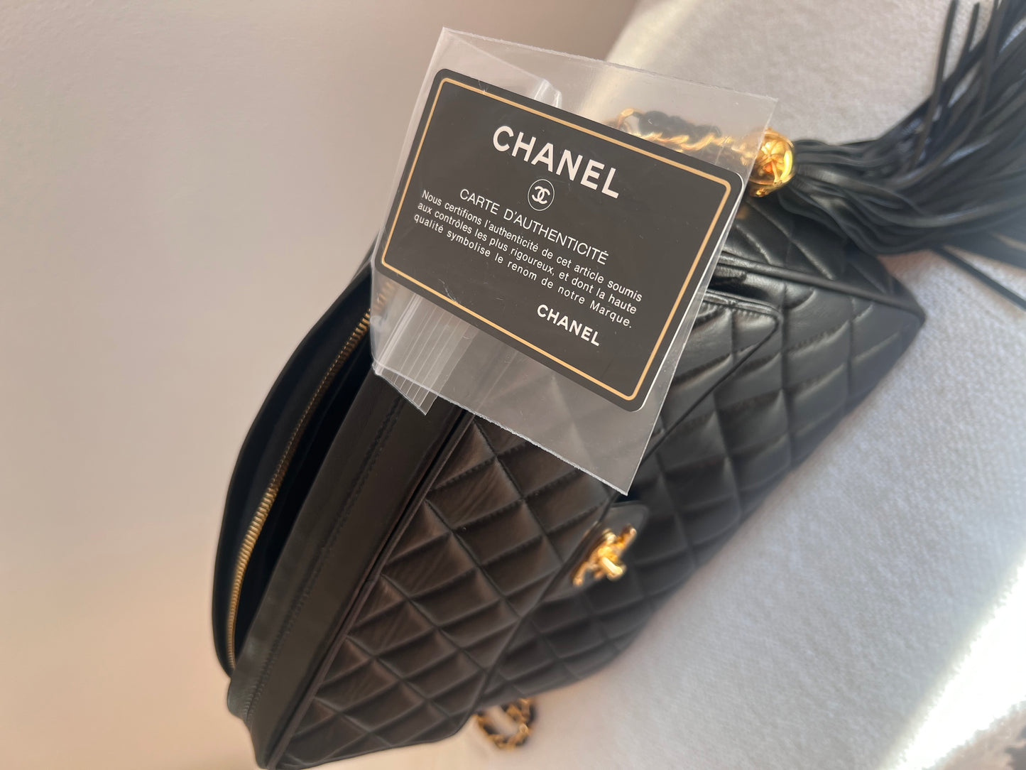 CHANEL Vintage Quilted Camera Bag with Tassel