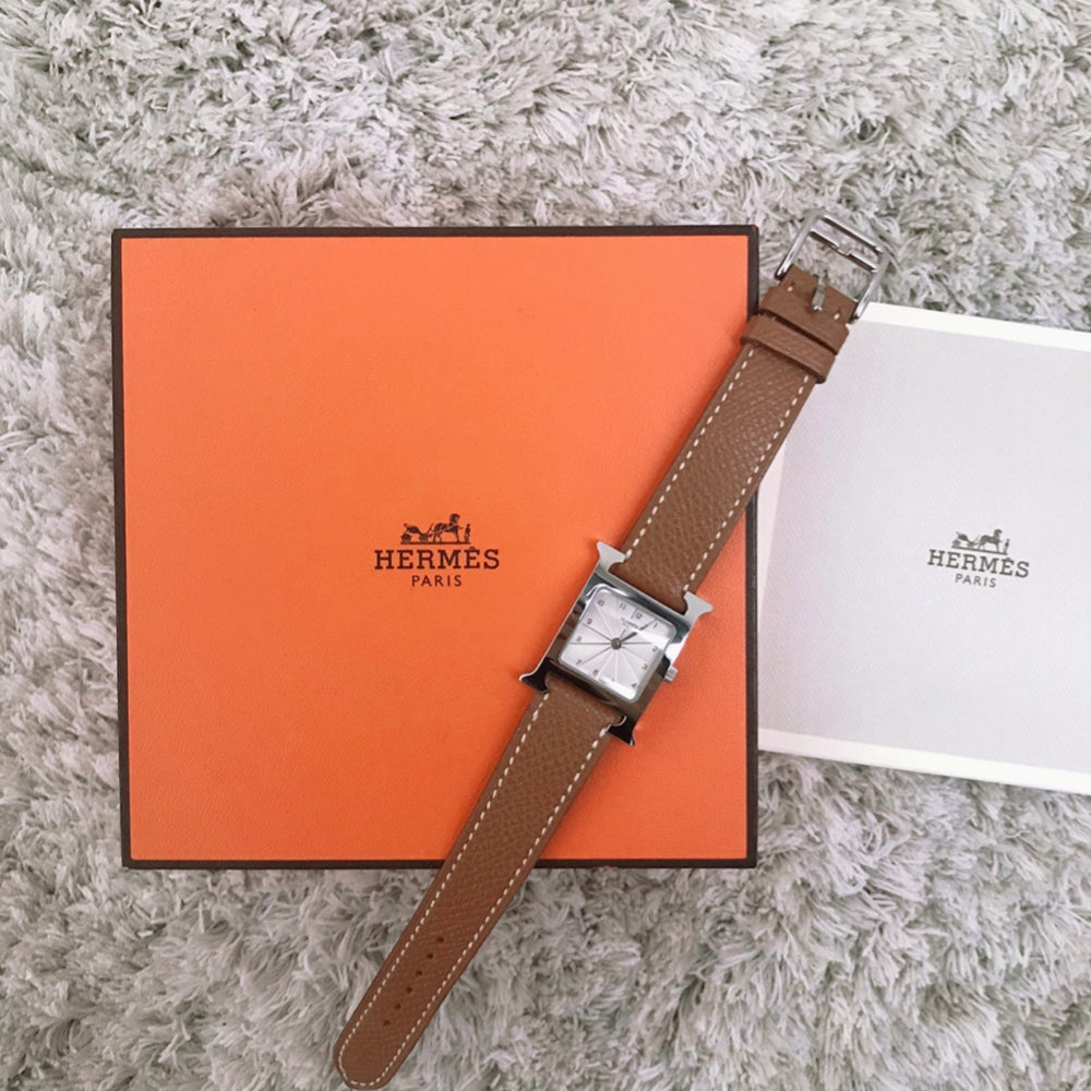 Vintage HERMES H Watch Stainless Steel HH.1.210 QUARTZ Ladies