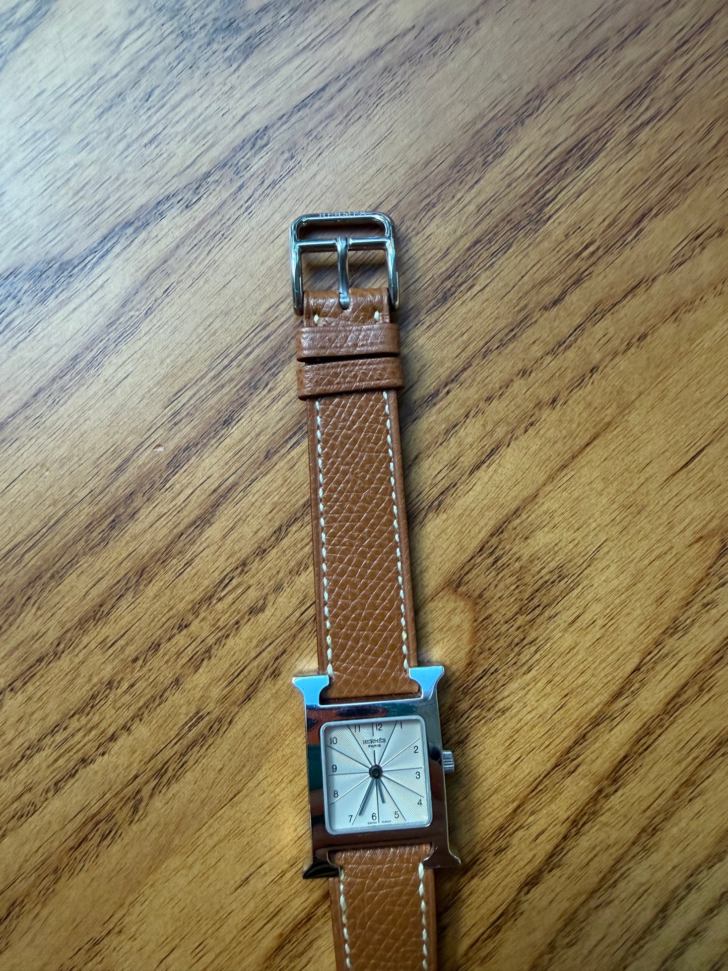 Vintage HERMES H Watch Stainless Steel HH.1.210 QUARTZ Ladies