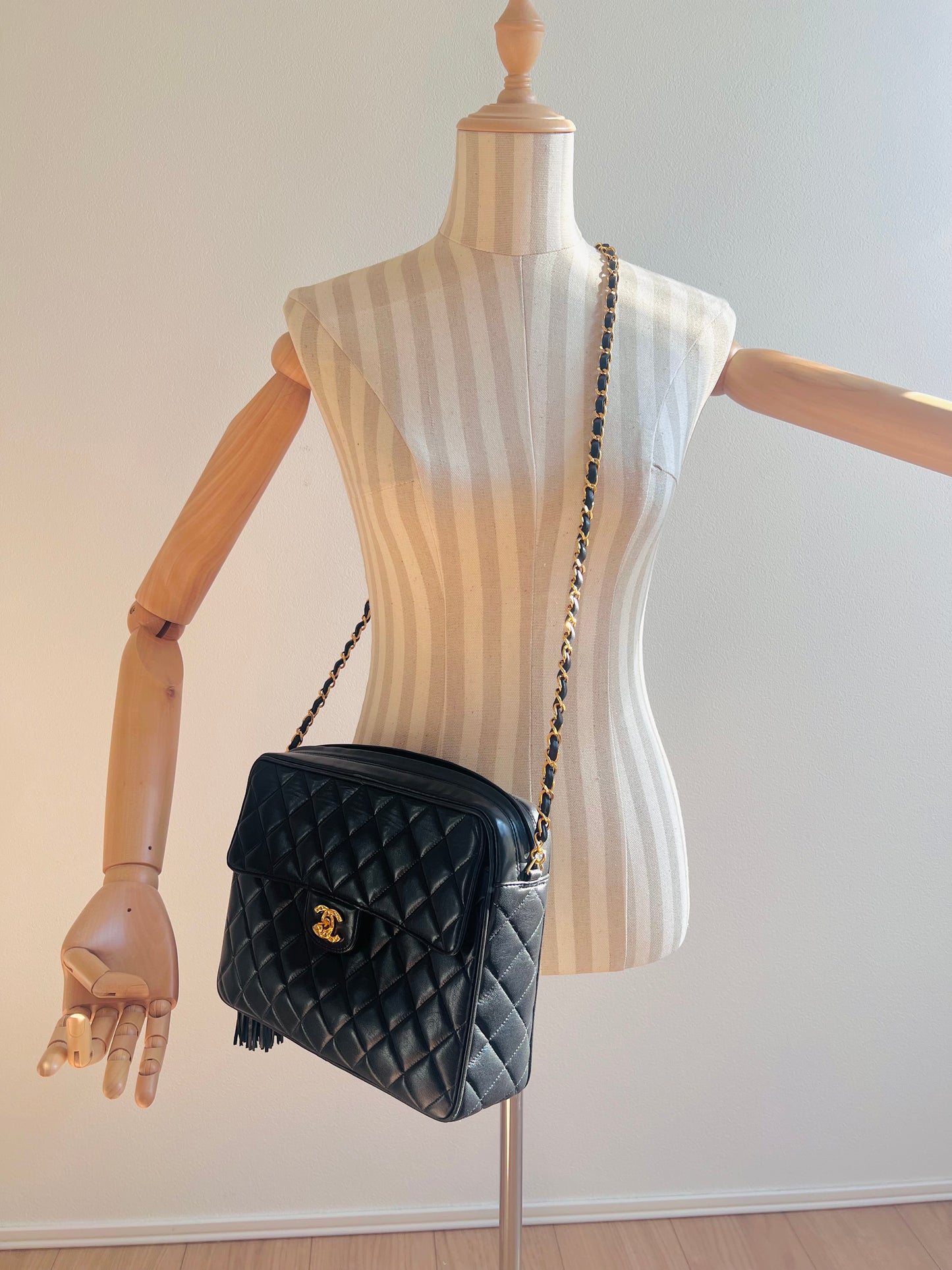 CHANEL Vintage Quilted Camera Bag with Tassel