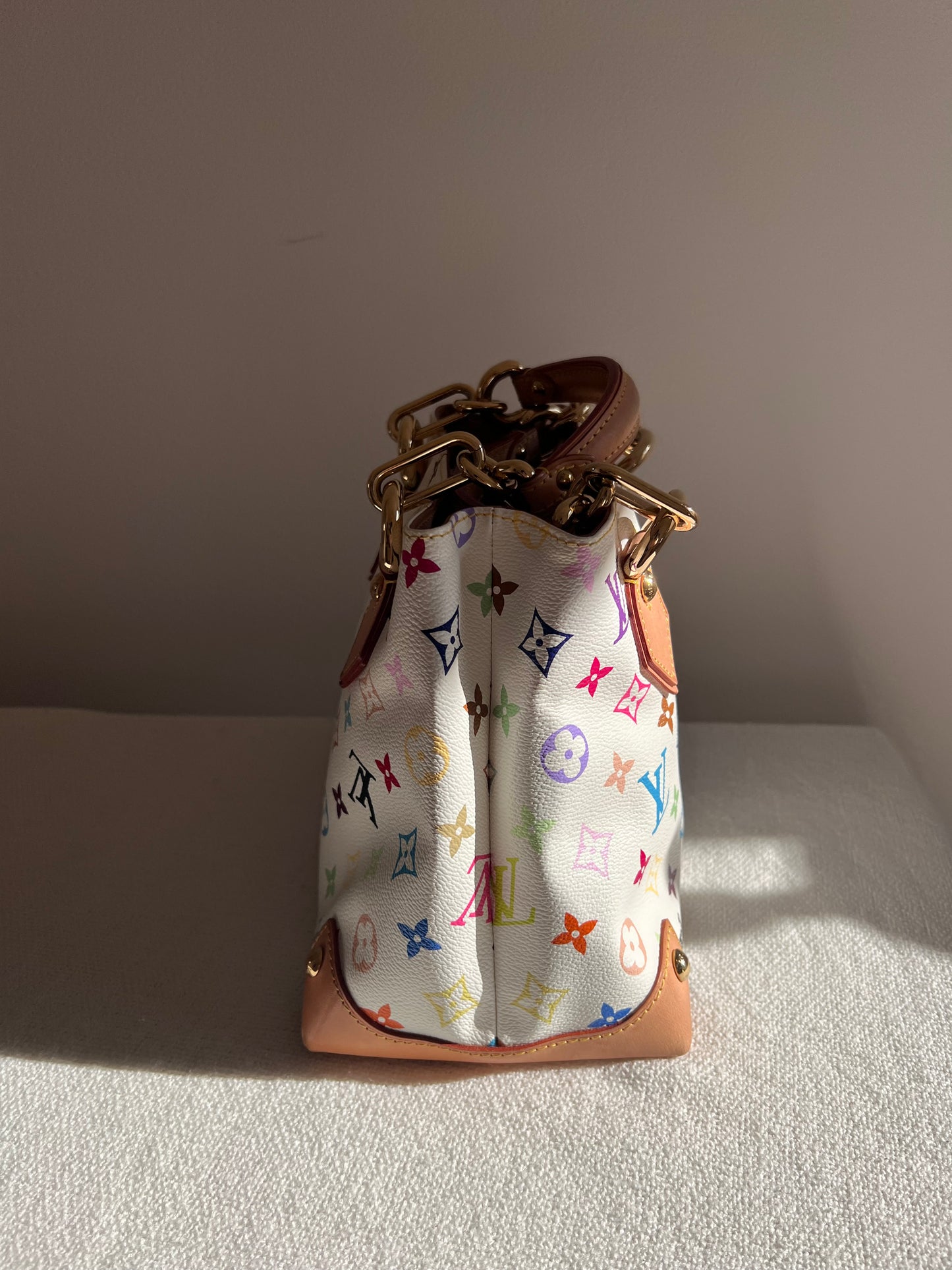 LOUIS VUITTON White Monogram Audra Bag