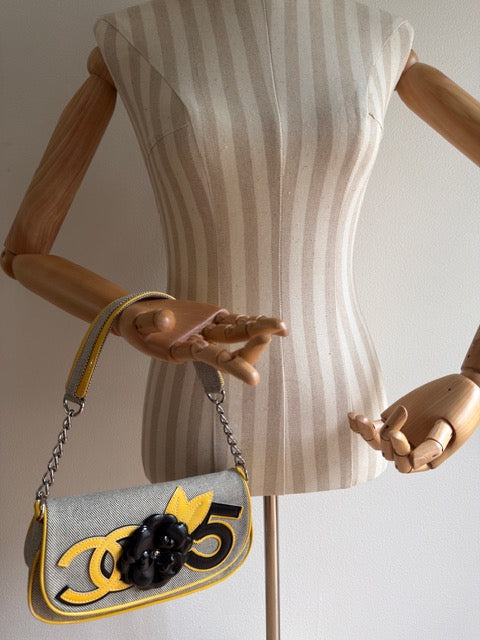 CHANEL Canvas CC Camellia No. 5 shoulder bag