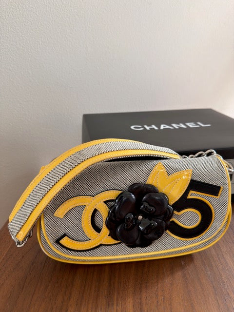 CHANEL Canvas CC Camellia No. 5 shoulder bag
