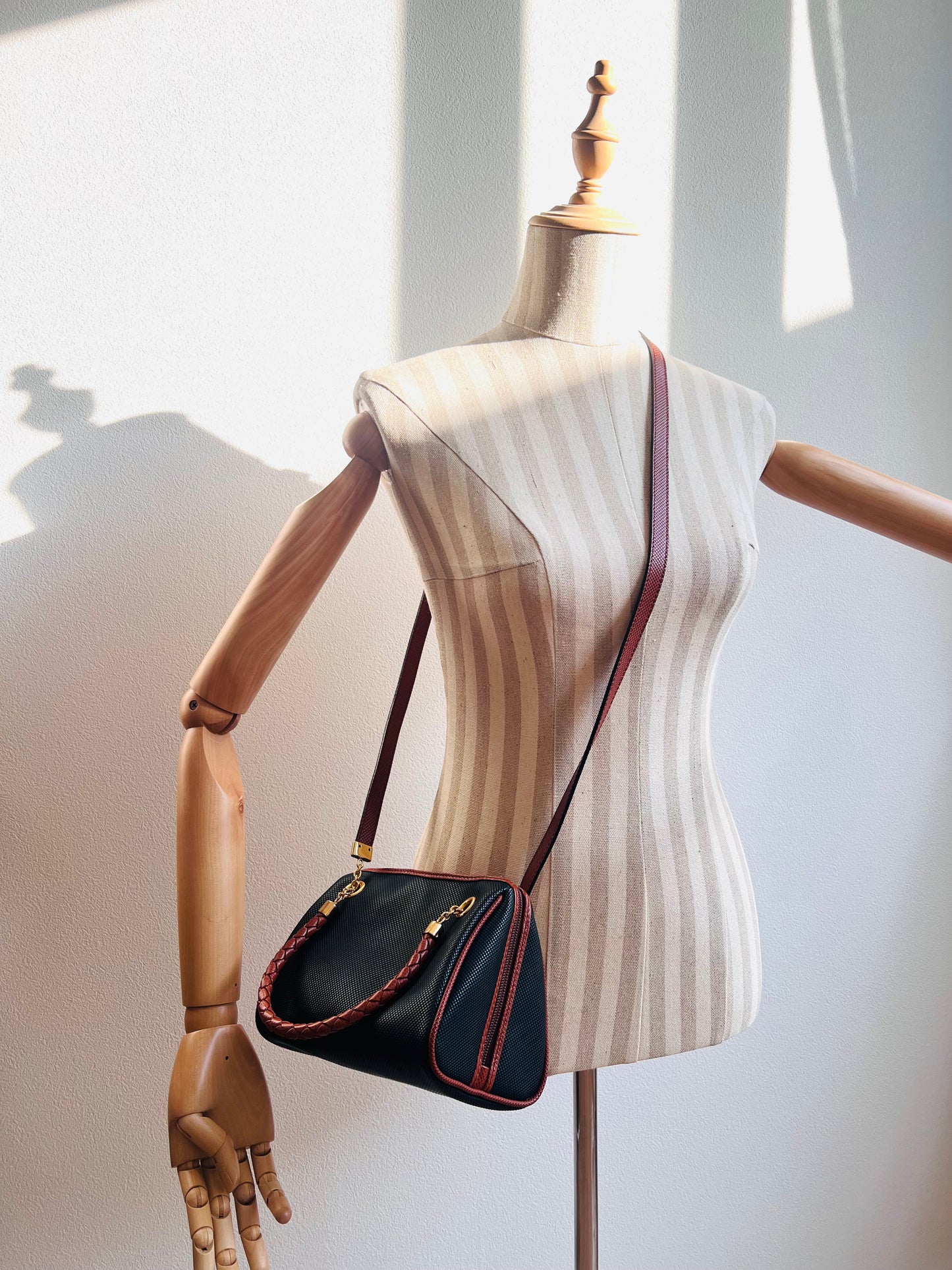 Bottega Veneta PVC and Leather Braided Handle Crossbody Bag