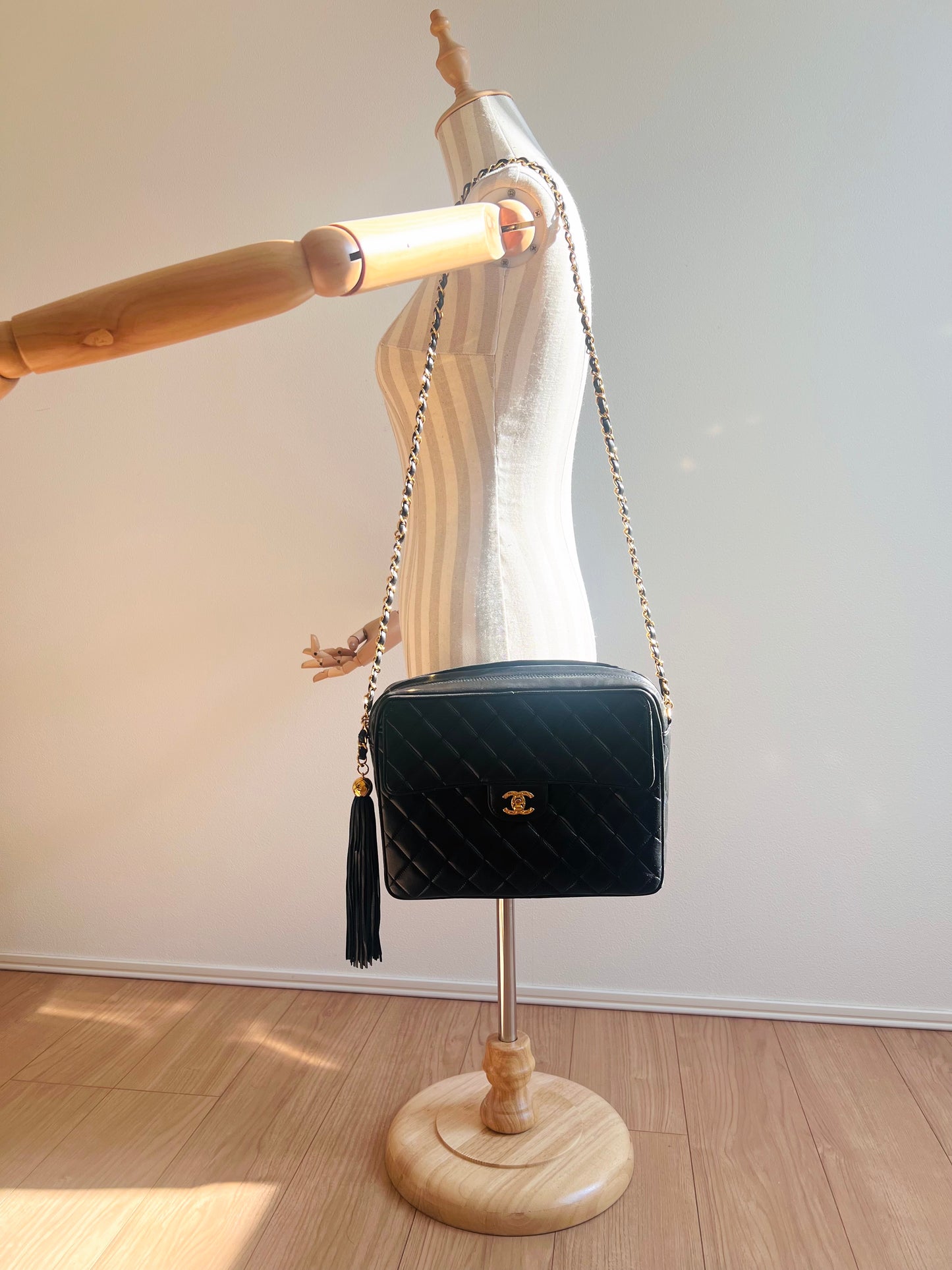 CHANEL Vintage Quilted Camera Bag with Tassel