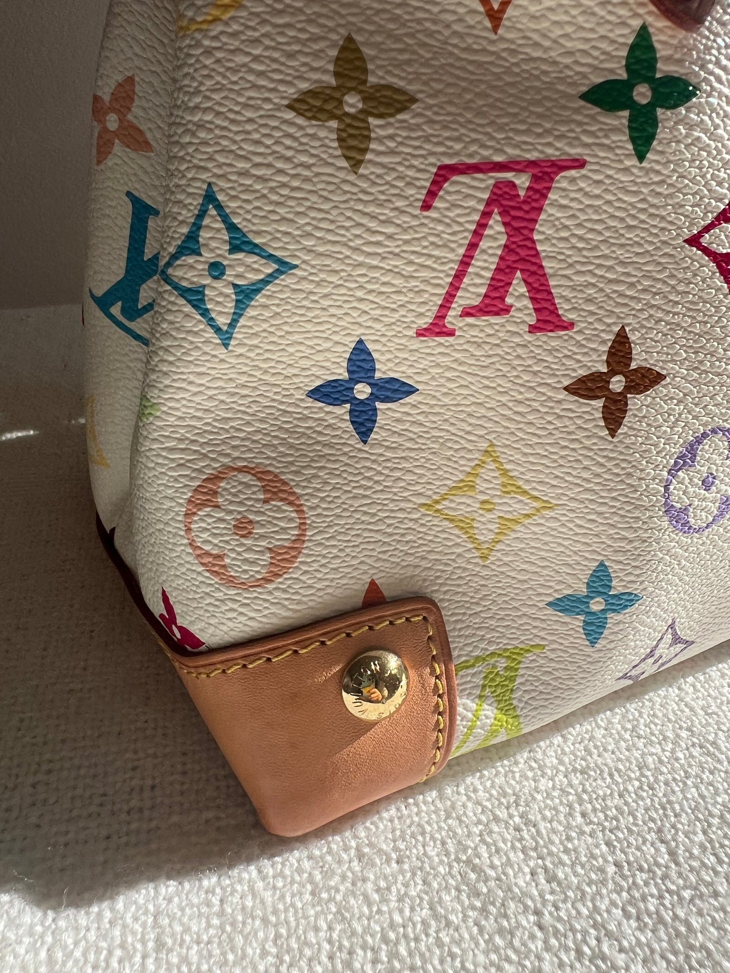 LOUIS VUITTON White Monogram Audra Bag