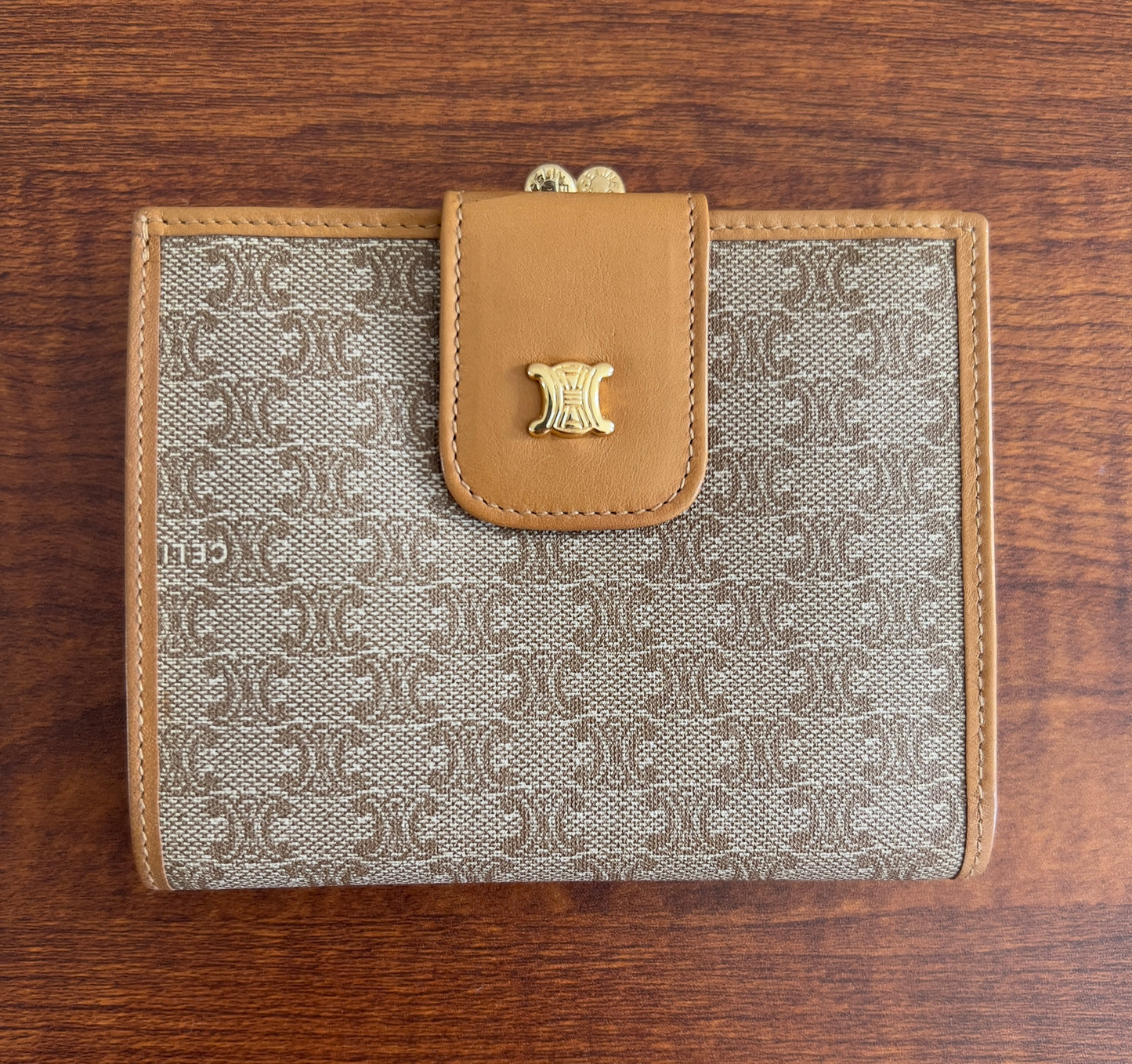 Vintage CELINE Macadam Bifold Wallet and Coin Compartment