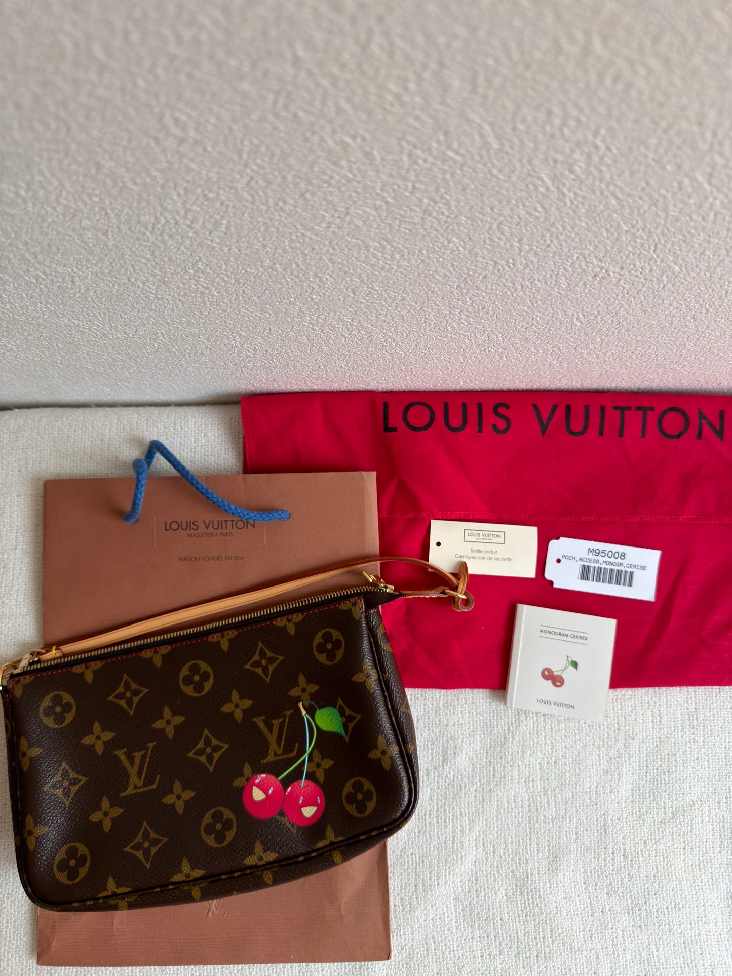 Louis Vuitton 2005 Takashi Murakami cherry pochette Monogram Cerises