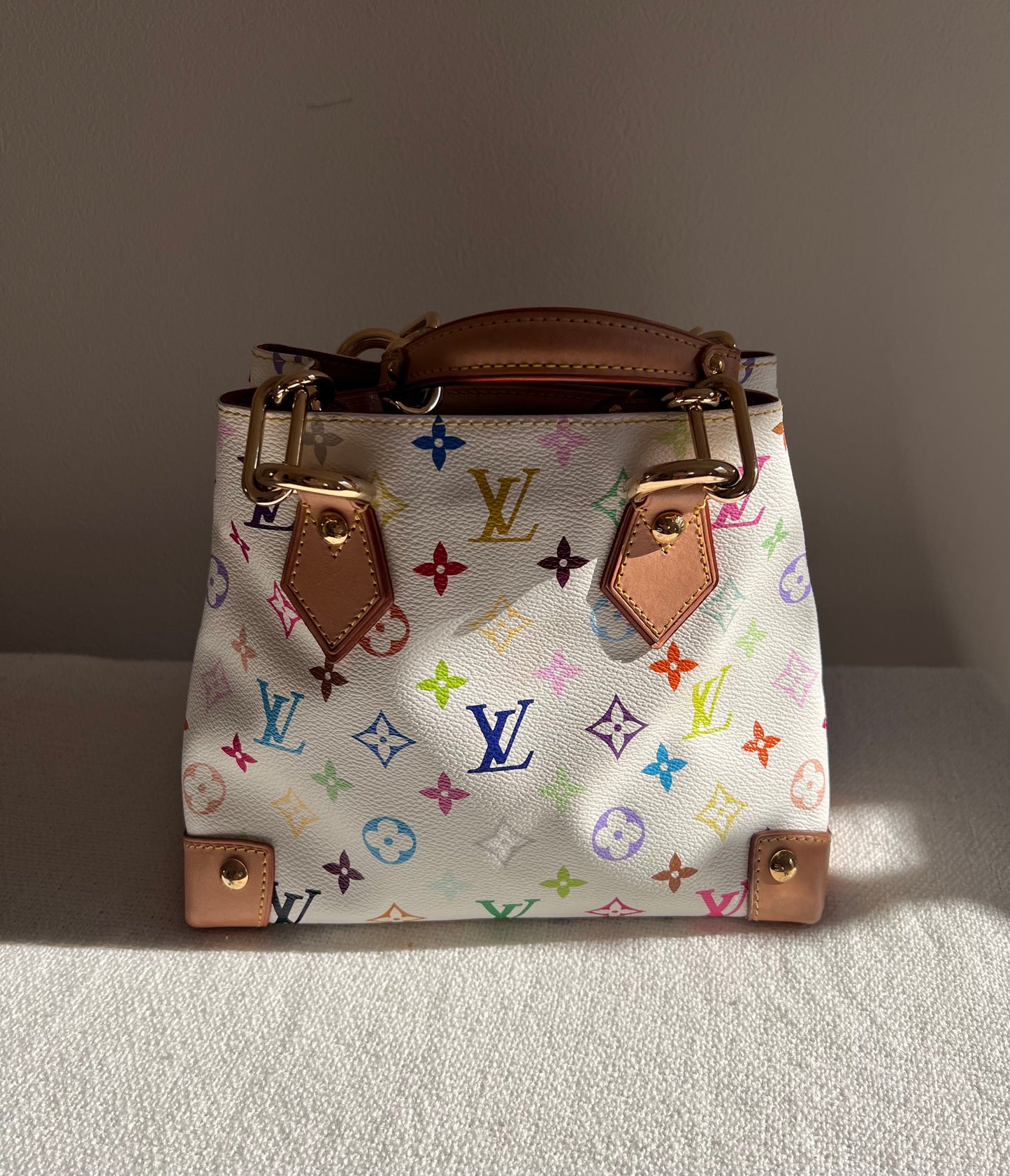 LOUIS VUITTON White Monogram Audra Bag