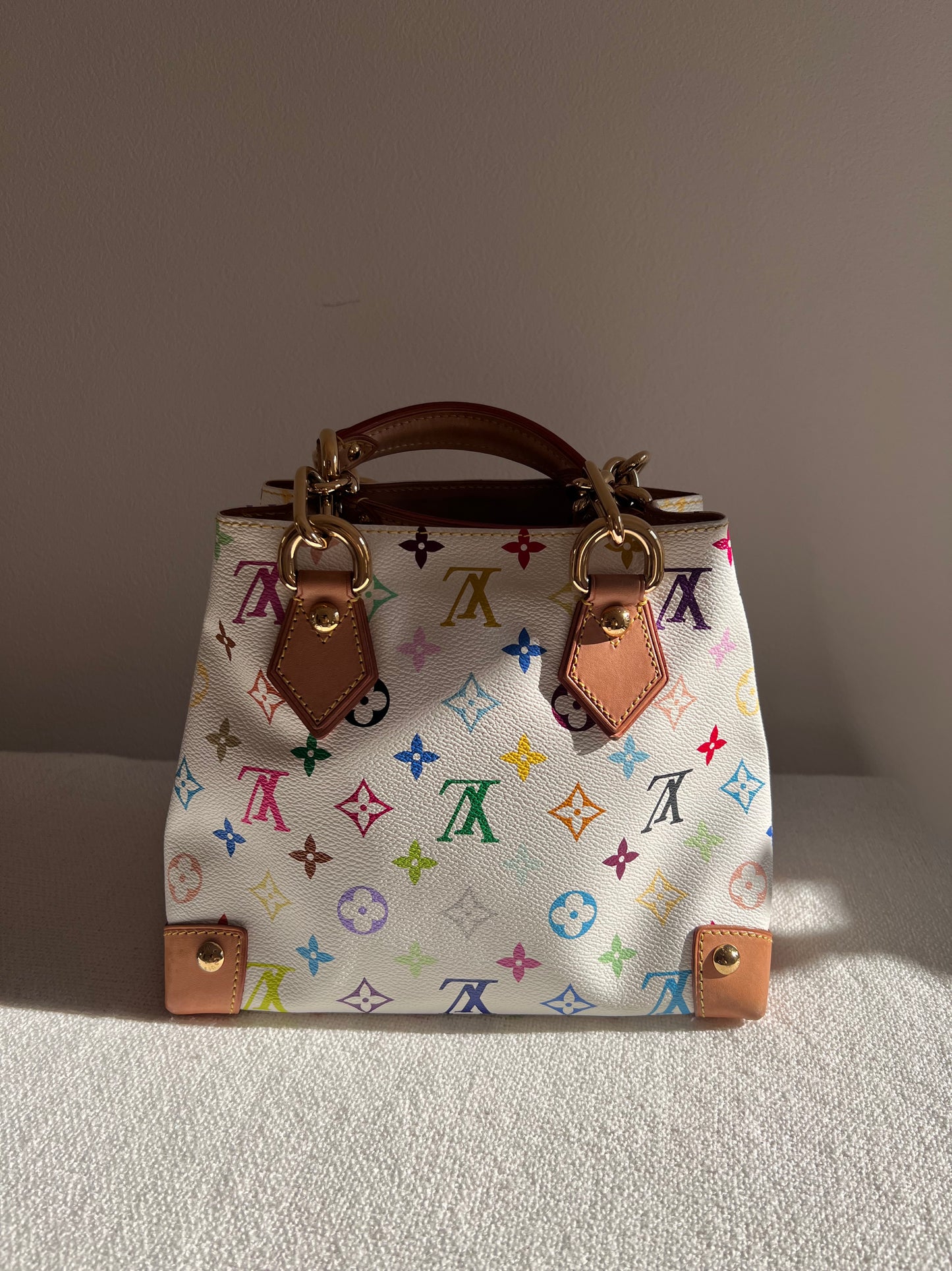 LOUIS VUITTON White Monogram Audra Bag