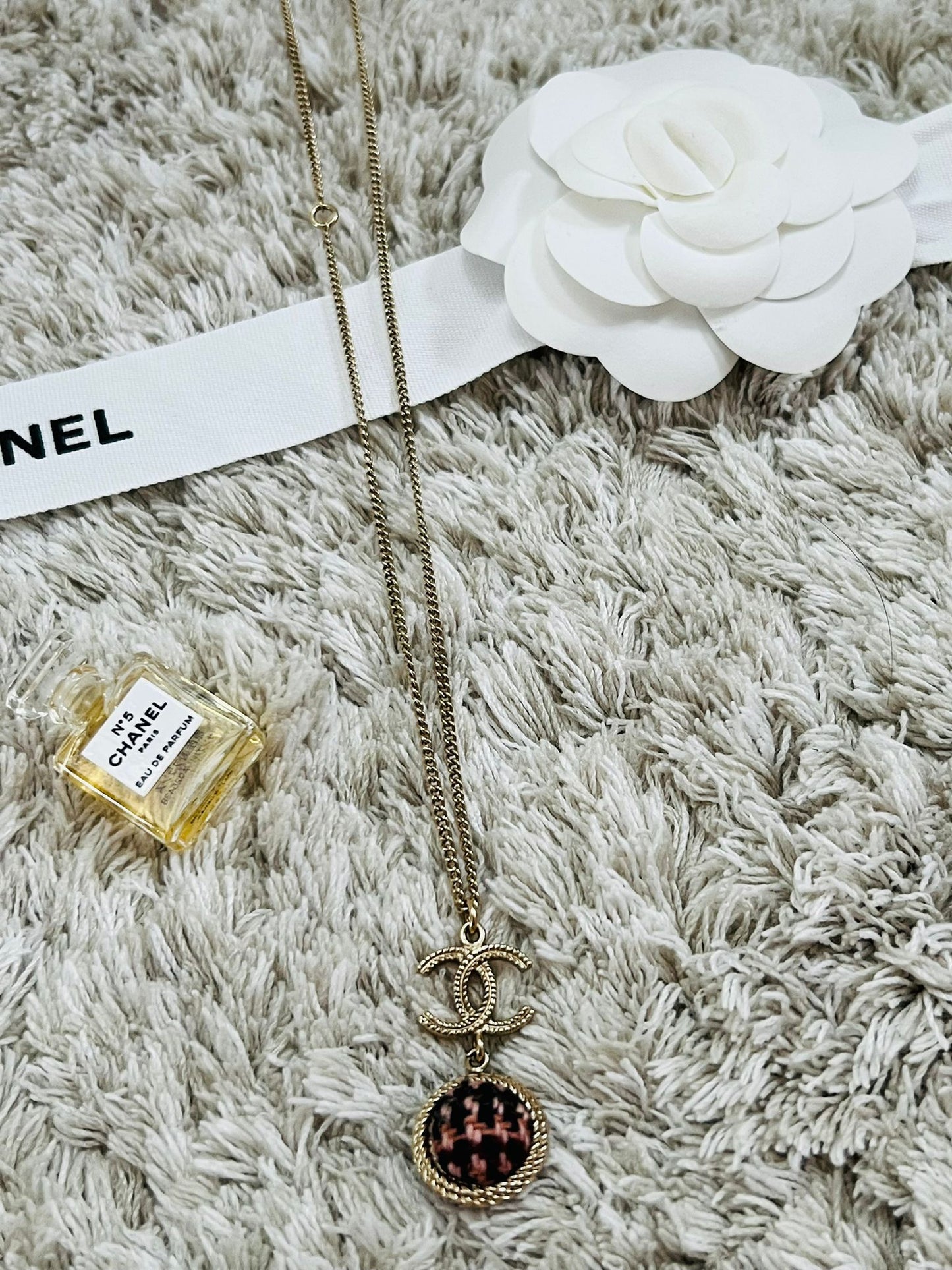 CHANEL Coco Mark Planet Motif Necklace