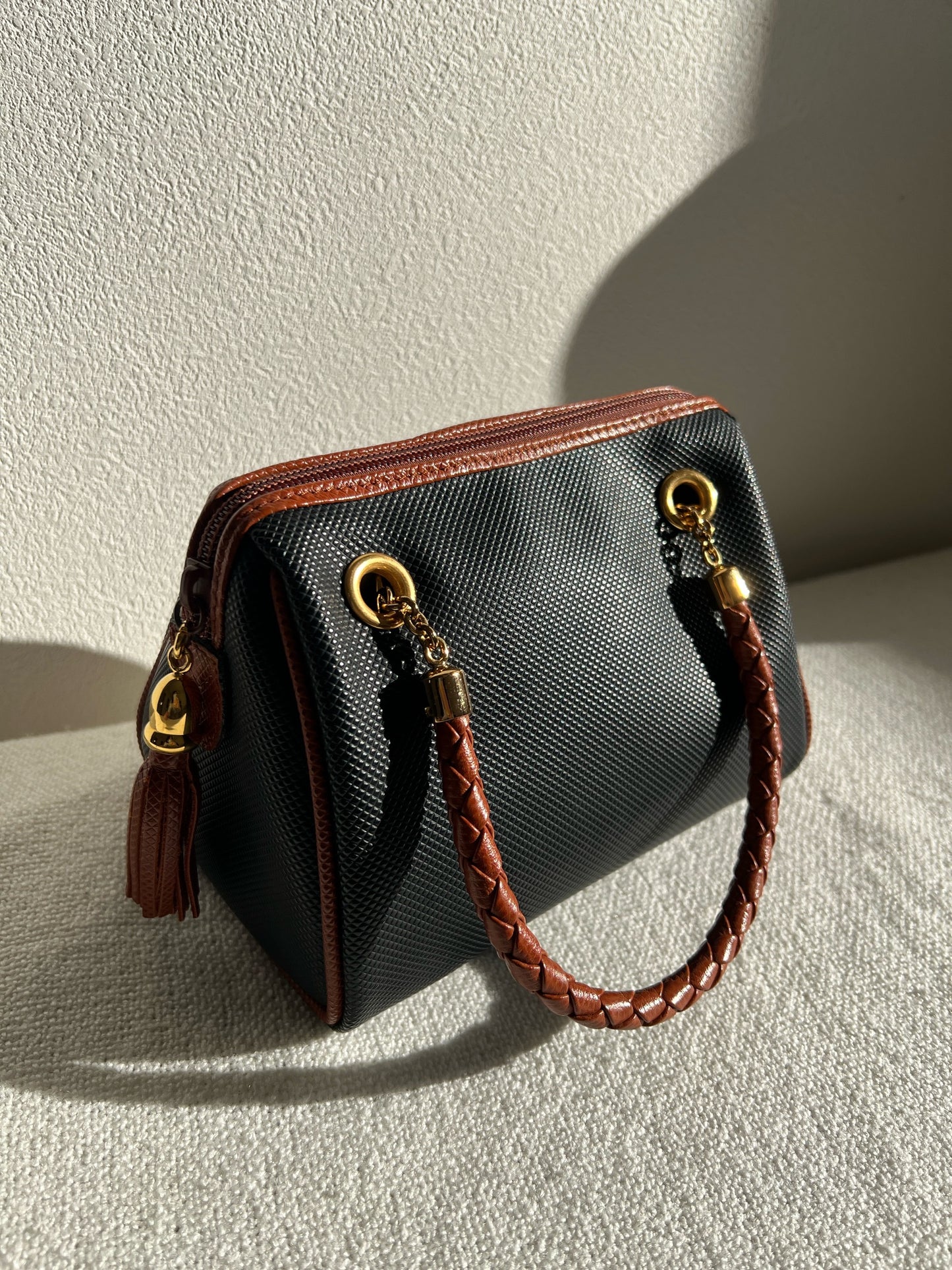 Bottega Veneta PVC and Leather Braided Handle Crossbody Bag