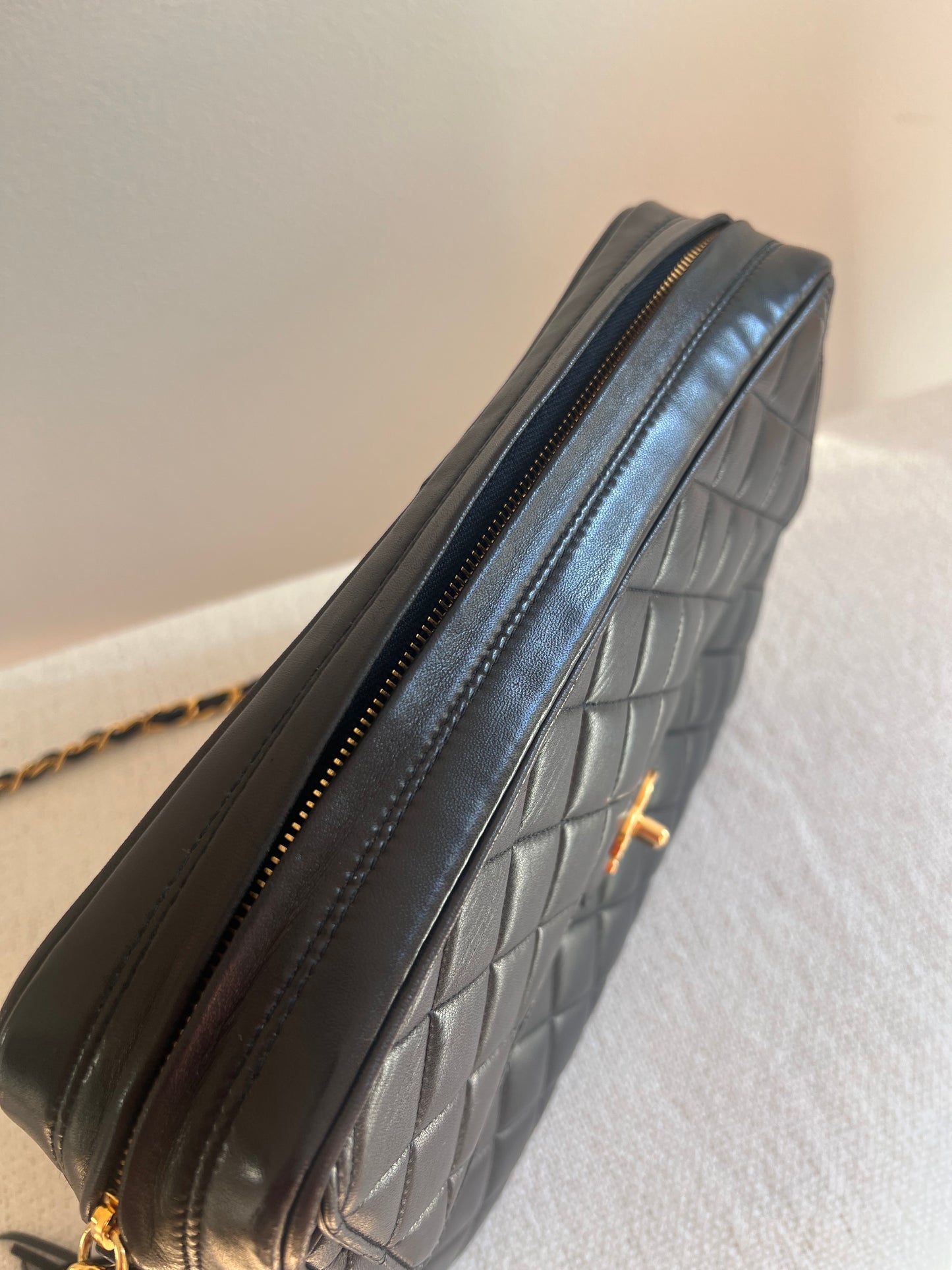 CHANEL Vintage Quilted Camera Bag with Tassel