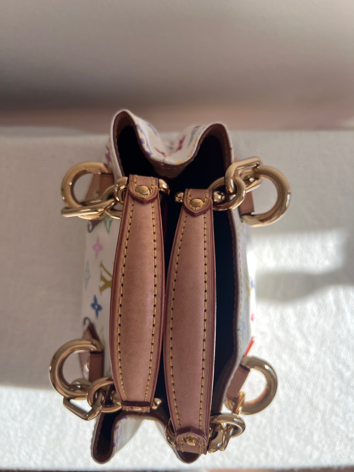 LOUIS VUITTON White Monogram Audra Bag