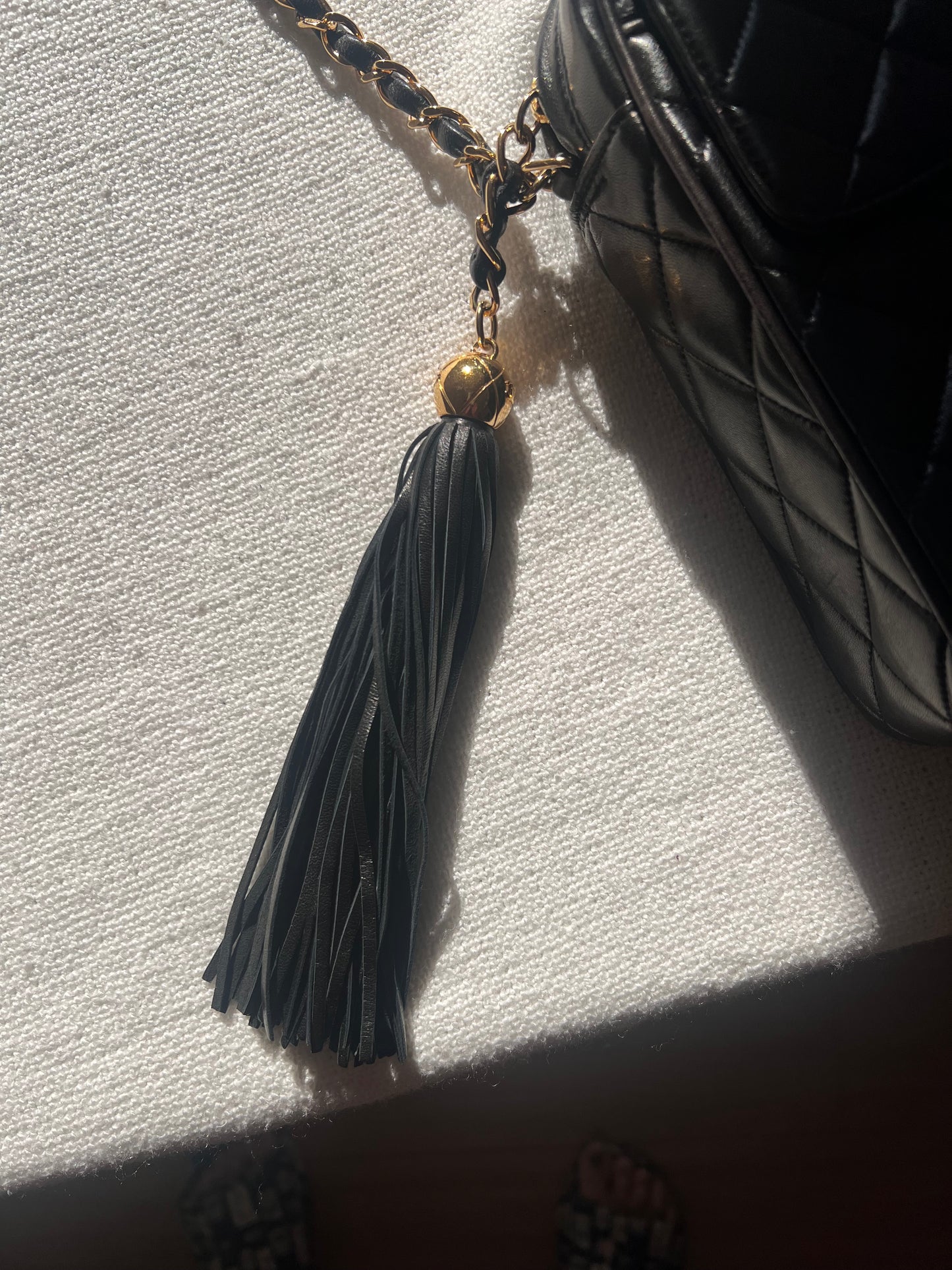 CHANEL Vintage Quilted Camera Bag with Tassel