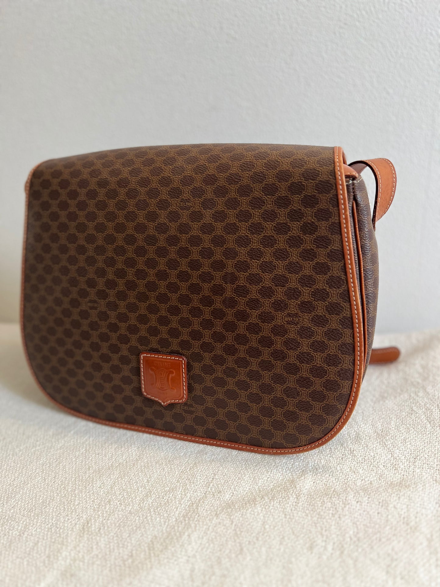 CELINE Macadam Flap Shoulder Bag